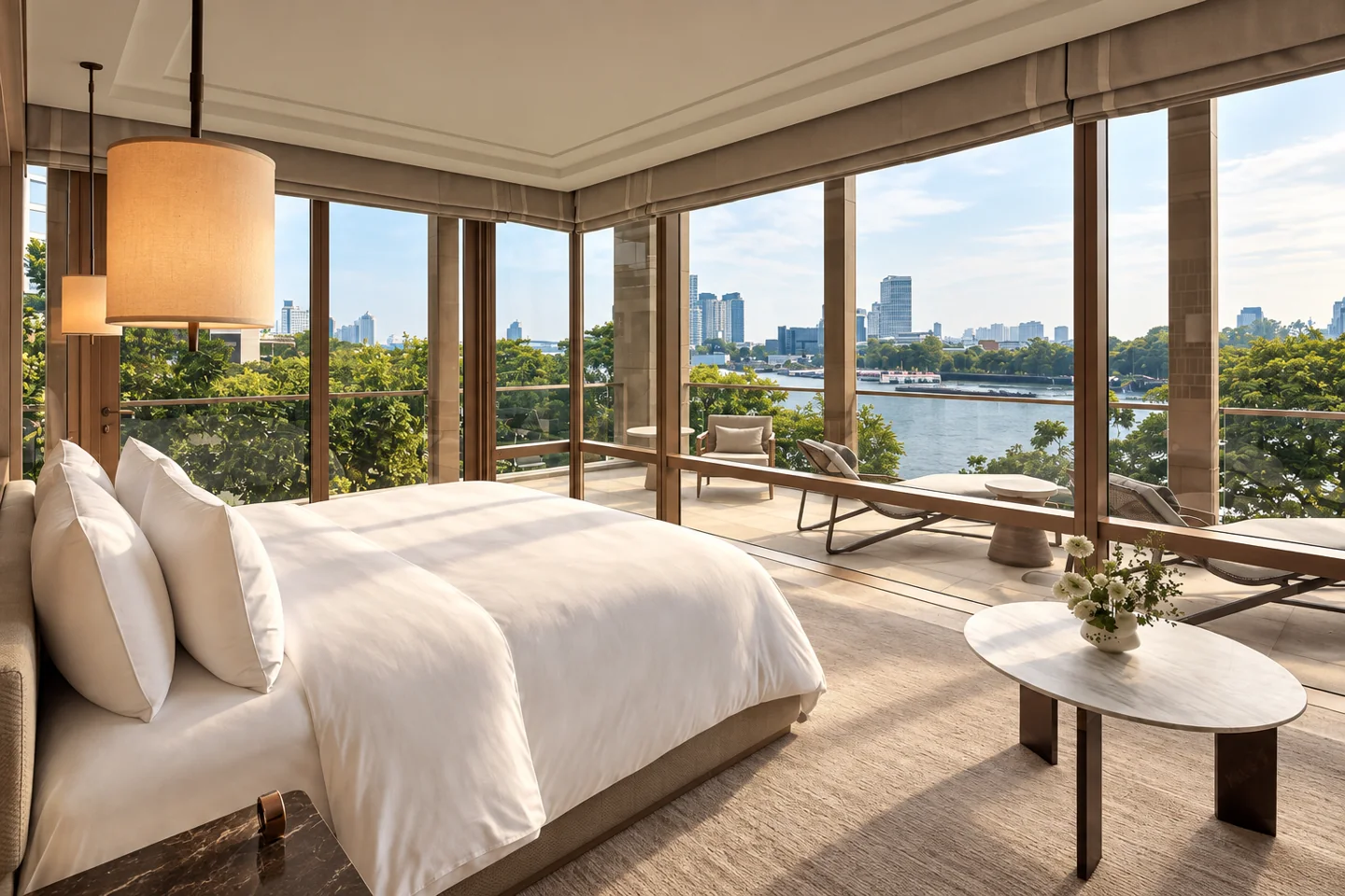 Capella Bangkok — AI style illustration · not this hotel’s actual interior