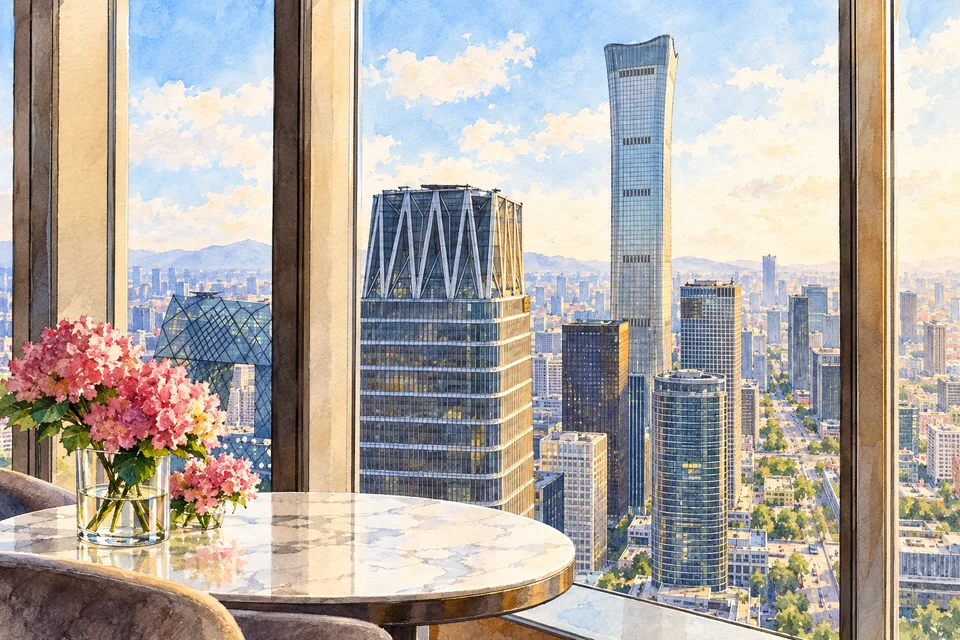 北京国贸大酒店 — AI 建筑示意图・非酒店实拍