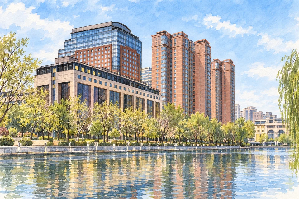 北京四季酒店 — AI 建筑示意图・非酒店实拍