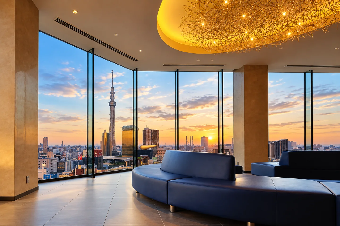 THE GATE HOTEL KAMINARIMON by HULIC — AI style illustration · not this hotel’s actual interior