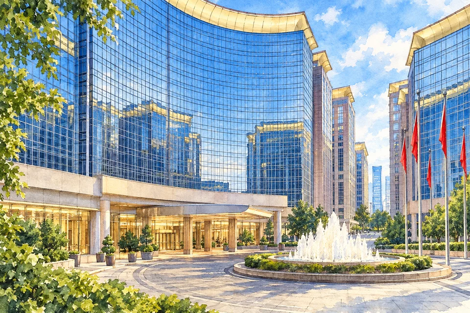 北京东方君悦大酒店 — AI 建筑示意图・非酒店实拍