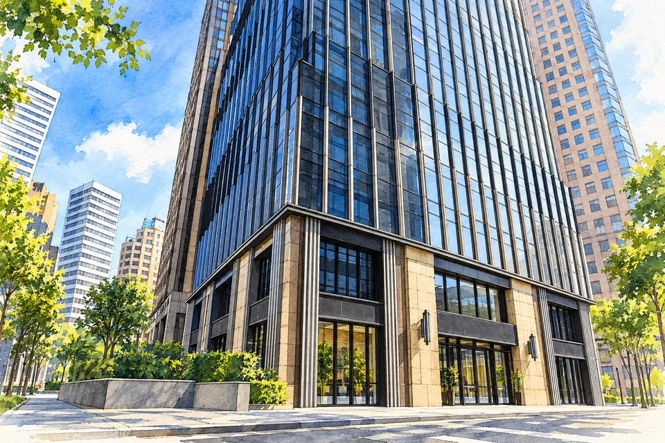瀚寓酒店 — AI 建筑示意图・非酒店实拍