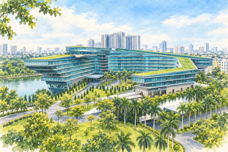 河内JW万豪酒店(JW Marriott Hotel Hanoi) — AI 建筑示意图・非酒店实拍