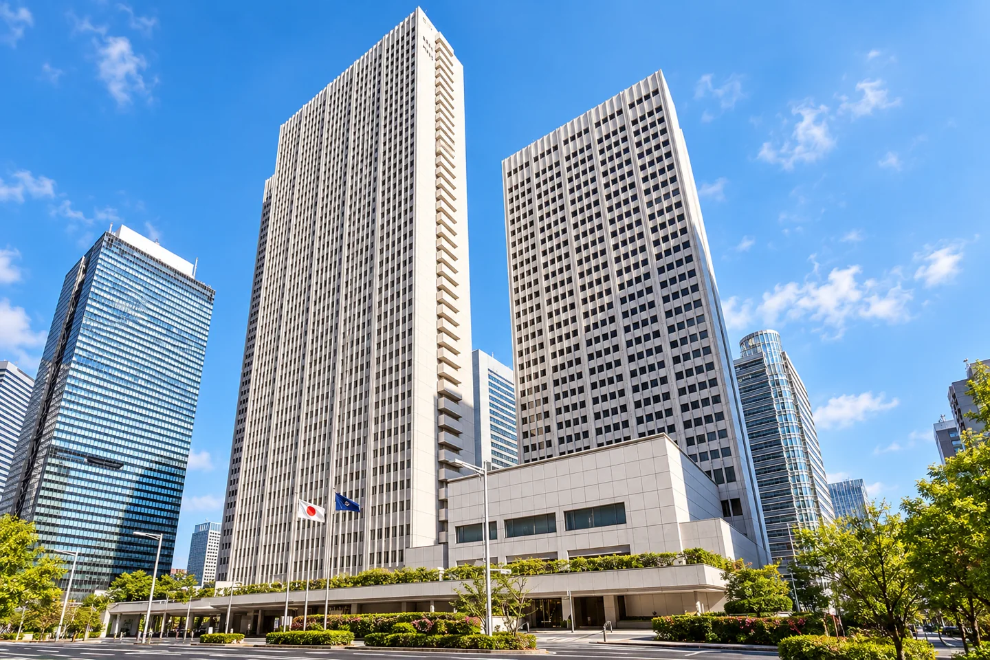 Keio Plaza Hotel Tokyo — AI style illustration · not this hotel’s actual interior