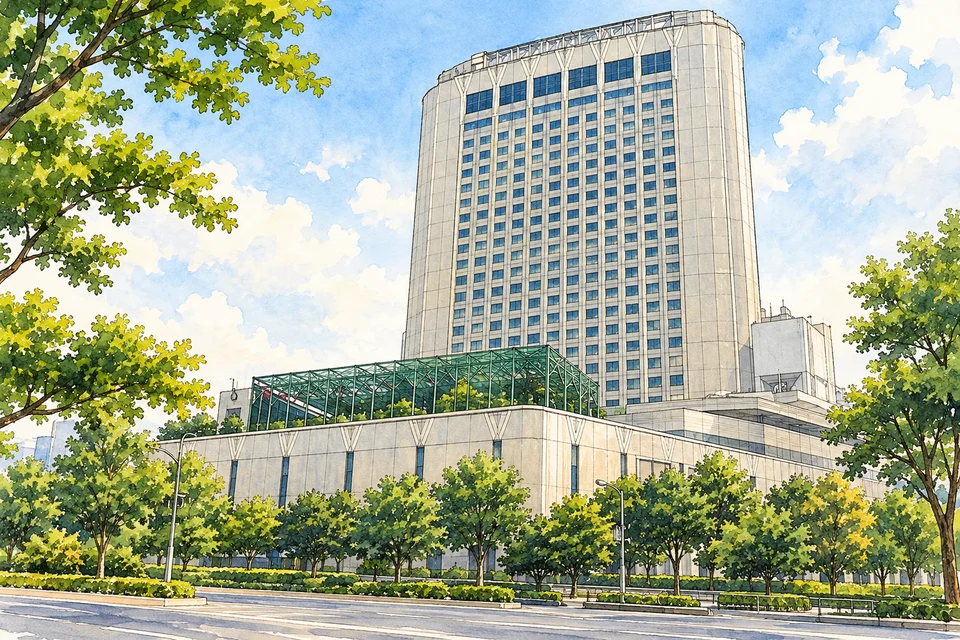 江南乐天世界酒店(Lotte Hotel World Gangnam) — AI 建筑示意图・非酒店实拍