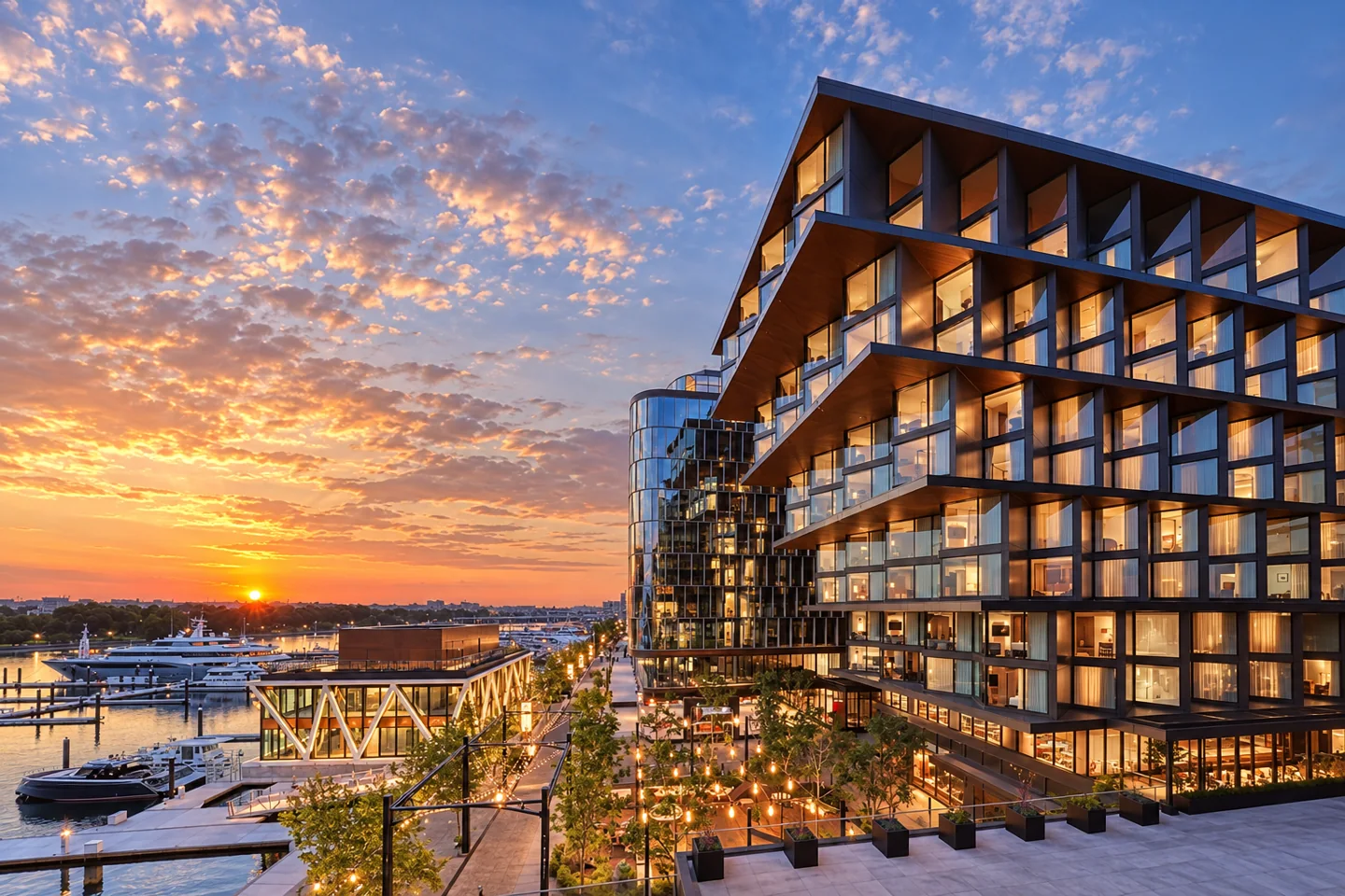 Pendry Washington DC - The Wharf — AI style illustration · not this hotel’s actual interior