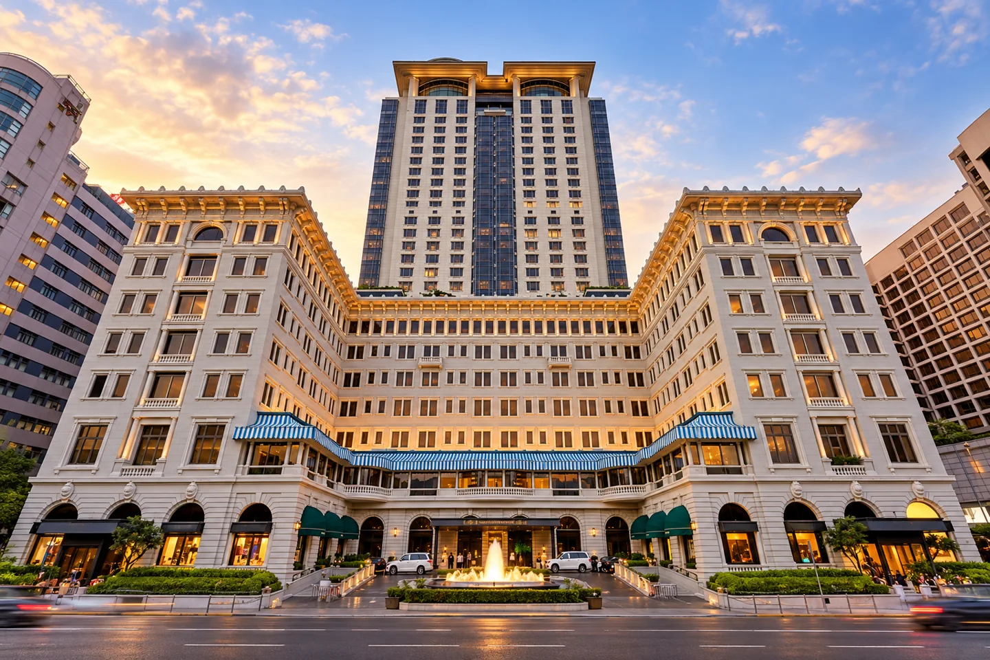 The Peninsula Hong Kong — AI style illustration · not this hotel’s actual interior