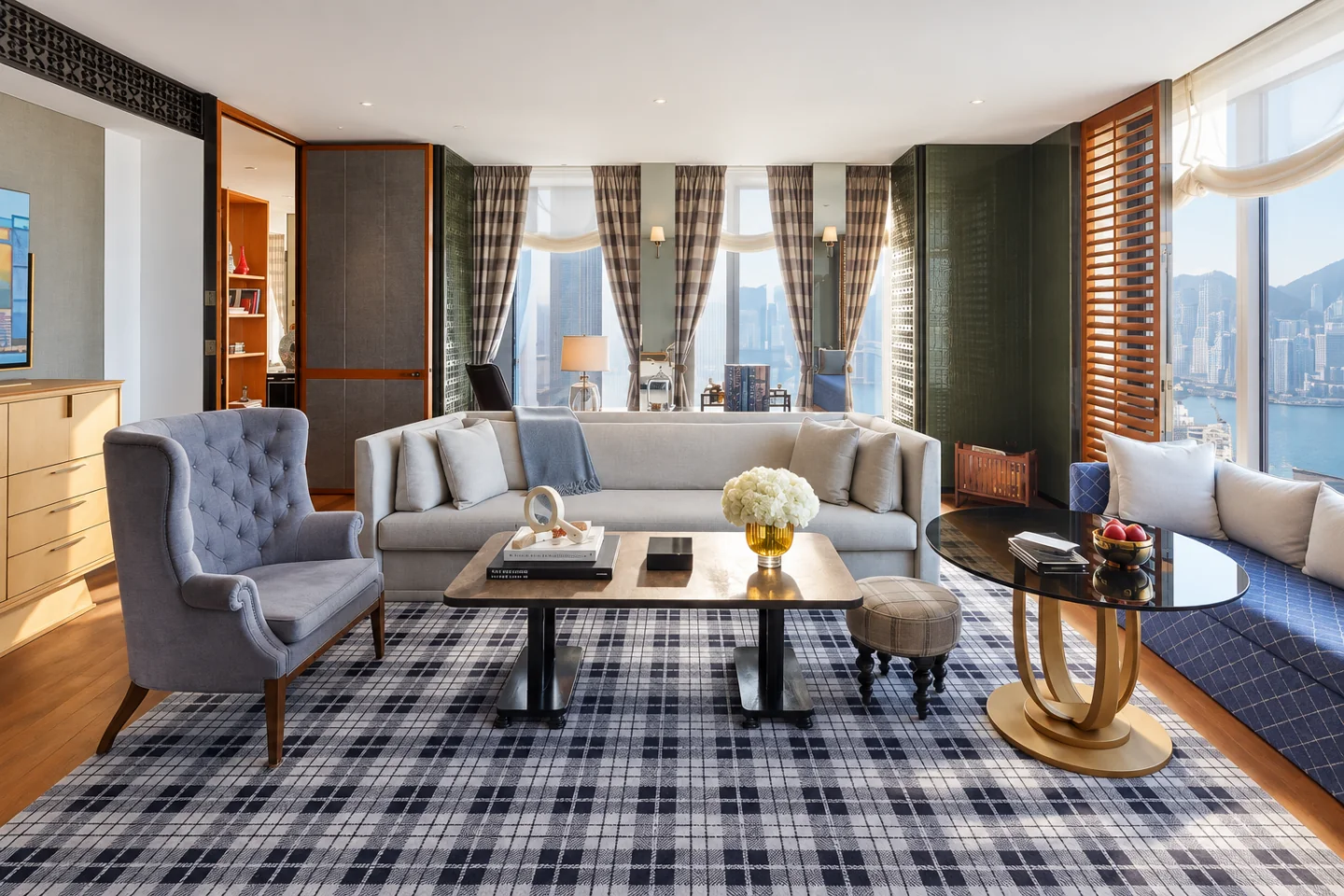 Rosewood Hong Kong — AI style illustration · not this hotel’s actual interior