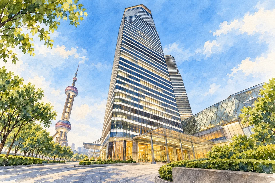 上海浦东丽思卡尔顿酒店 — AI 建筑示意图・非酒店实拍