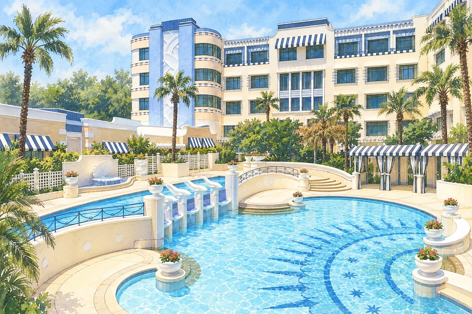 东京迪士尼大使大飯店(Disney Ambassador® Hotel) — AI 建筑示意图・非酒店实拍