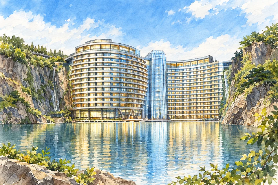 上海佘山世茂洲际酒店(世茂深坑酒店) — AI 建筑示意图・非酒店实拍