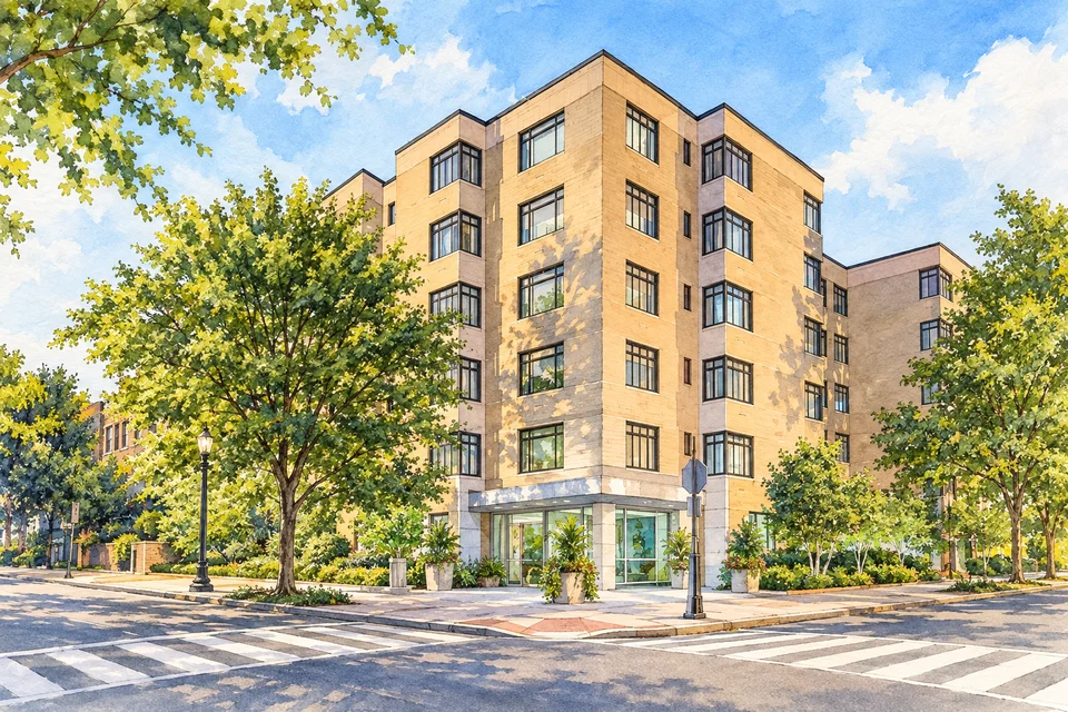 国会山酒店(Capitol Hill Hotel) — AI 建筑示意图・非酒店实拍