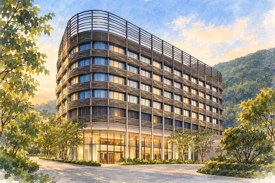 香港海洋公园万豪酒店 — AI 建筑示意图・非酒店实拍