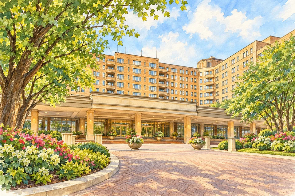 肖勒姆欧姆尼酒店(Omni Shoreham Hotel) — AI 建筑示意图・非酒店实拍