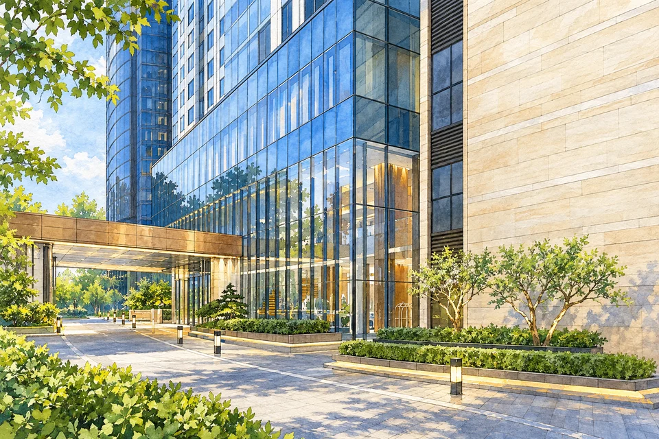 北京嘉里大酒店 — AI 建筑示意图・非酒店实拍