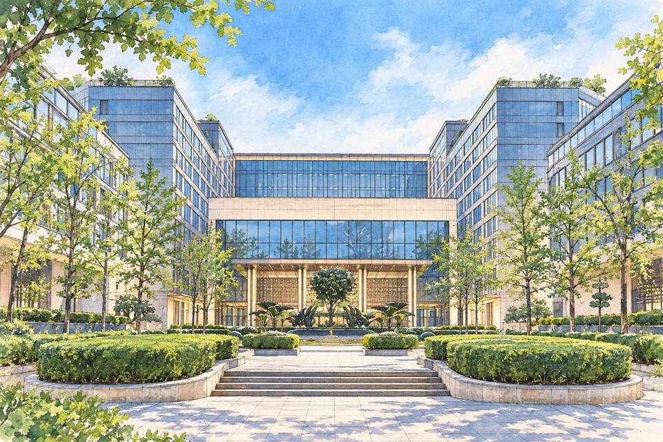 北京朝林松源酒店 — AI 建筑示意图・非酒店实拍