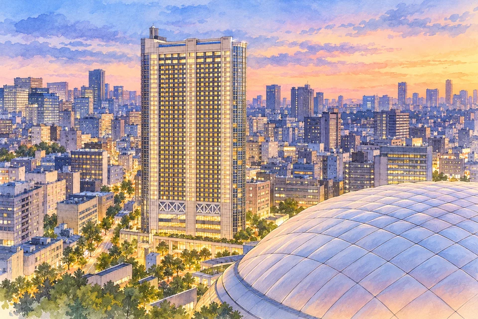 东京巨蛋酒店(Tokyo Dome Hotel) — AI 建筑示意图・非酒店实拍