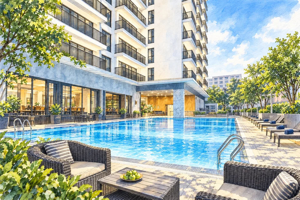 河内盛捷西点服务公寓(Somerset West Point Hanoi) — AI 建筑示意图・非酒店实拍